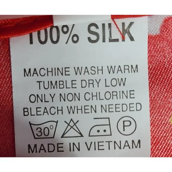 Red Satin Silk Floral Peacock Kimono Robe Wrap Short Sleeve S - Picture 5 of 9